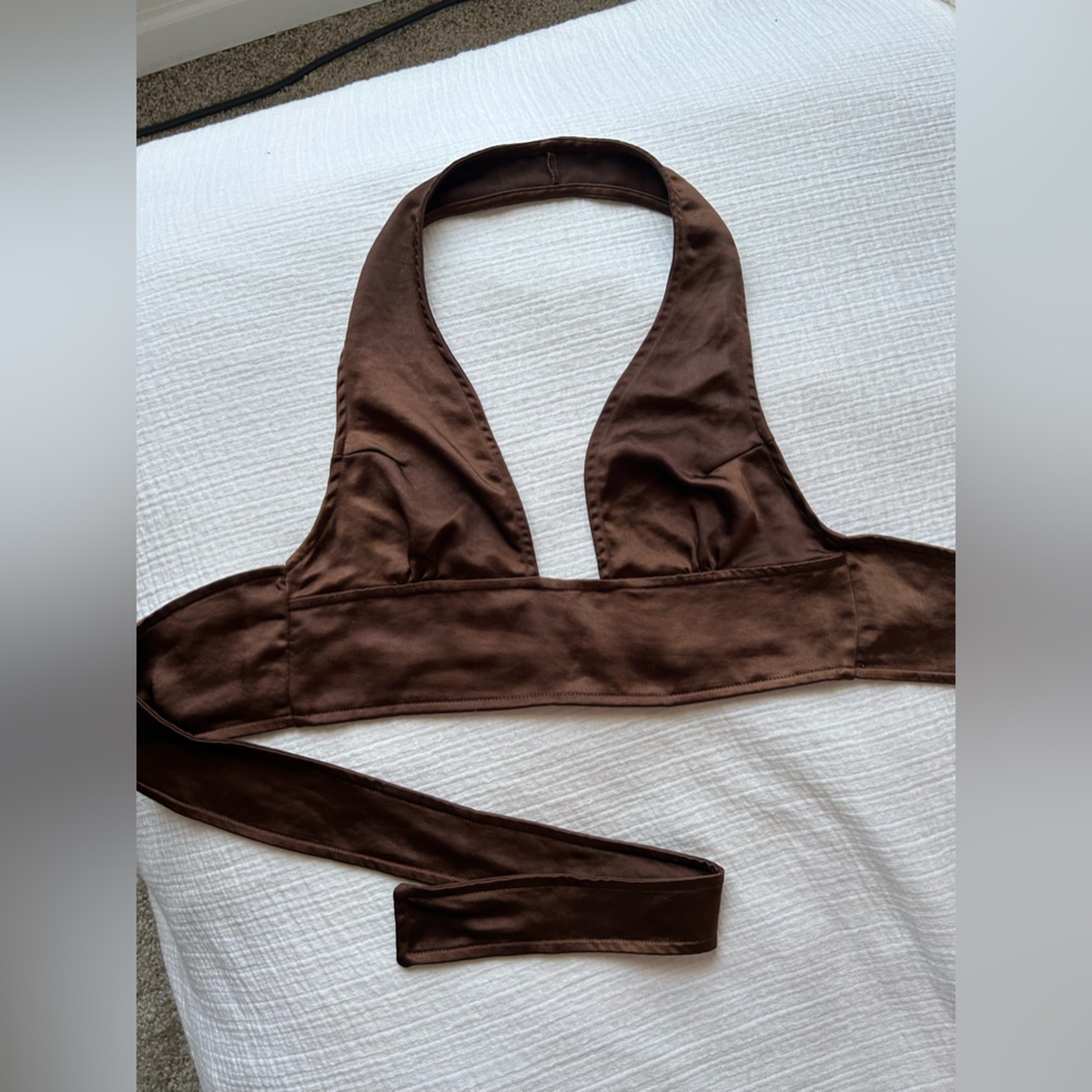 Motel Rocks brown halter top